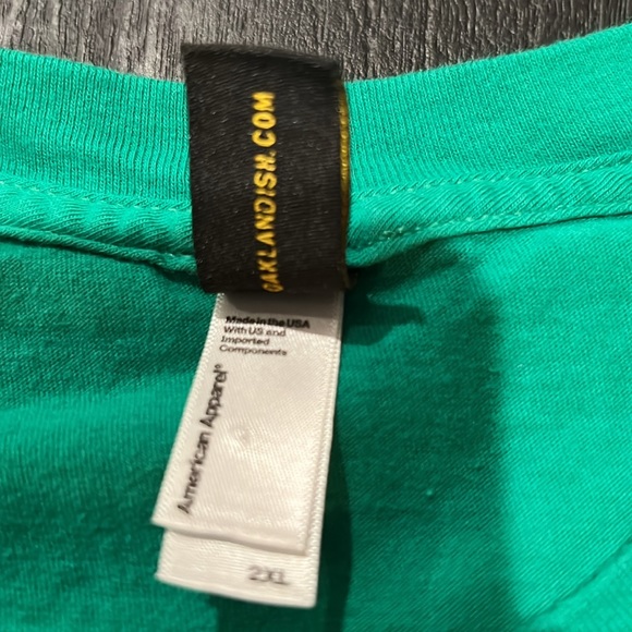 OAK By Oaklandish Green w/Yellow OAK Print T-Shirt Sized Men’s 2XL - Picture 6 of 8